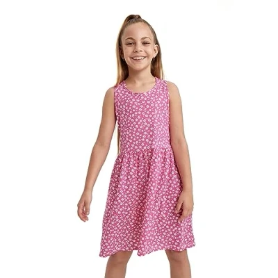 Image of DeFacto Girl&#039;s B0673a8 Casual Dress, Fuchsia, 11 12 Years