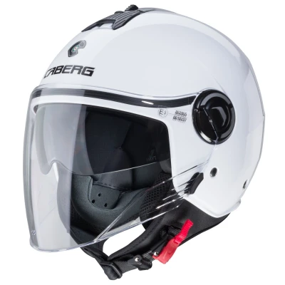 Image of Caberg RIVIERA V4 X Jet Helmet Metallic White with Sun Visor and Long ECE 22.06 L 59/60