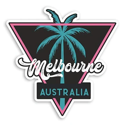Image of 2 x 10cm Melbourne Australia Vinyl Stickers Oz Travel Luggage Sticker #30762 (10cm Wide)