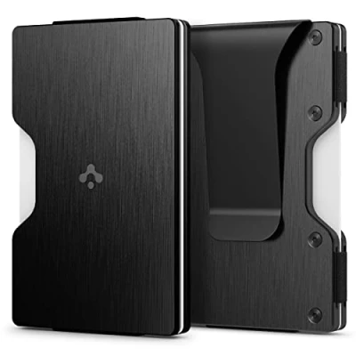 Image of Spigen RFID Blocking Metal Wallet S Slim Minimalist Credit Card Holder for Men and Women with Money Clip Black