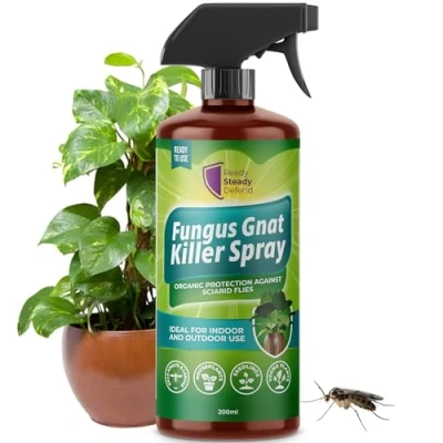 Image of Fungus Gnat Killer Spray 200ml Organic Protection Against Sciarid Flies Effective for Houseplants, Seedlings Safe Indoor &amp; Outdoor Use Targets Adults Larvae Eco Friendly Formula
