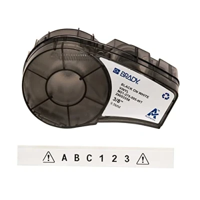 Image of Brady Vinyl Label Tape for Printer M211 &amp; M210 Self Adhesive Labels Black on White (9.53mm x 6.40m) M21 375 595 WT
