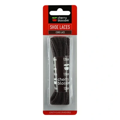 Image of Cherry Blossom Footwear Cord Lace Shoelaces, Brown, 120cm