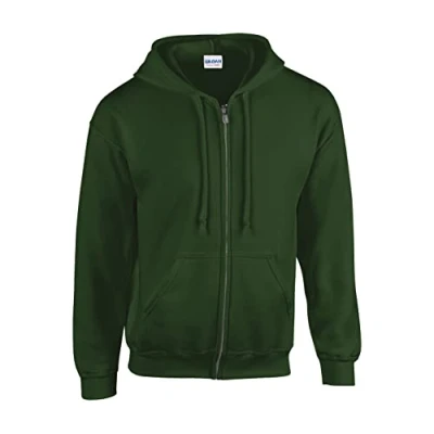 Image of Gildan Heavy Blend Adult Full Zip Hooded Sweatshirt, Forest Green, M