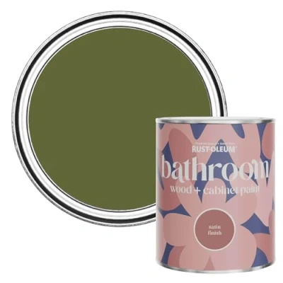 Image of Rust Oleum Green Moisture Resistant Bathroom Wood and Cabinet Paint in Satin Finish Jasper 750ml
