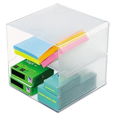 Image of Deflecto Single Shelf Cube Storage Modular and Expandable Desktop Solution for Stationery Crafting
