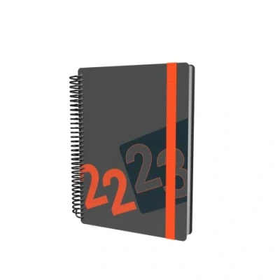 Image of Collins Delta A5 Week To View Mid Year Academic 2022 23 Diary Orange (FP53M.44 2223) Student Journal Planner with diary, notes and timetables