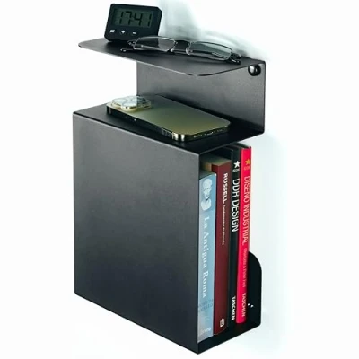 Image of etterr Bedside Table, Side Black Tables, Bedroom Tables Bedroom, Table (Right, Black, 30 x 20 10 cm.)