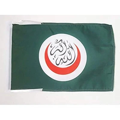 Image of AZ Flag Organisation of Islamic Cooperation 18&#039;&#039; x 12&#039;&#039; 100% Polyester OIC musulman Small Banner with Two Cords Fade Resistant Vivid Colors 18x12 in 45x30 Cm