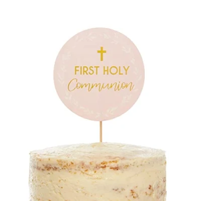 Image of amscan 9915969 Pink Botanical Cross CakeToppr
