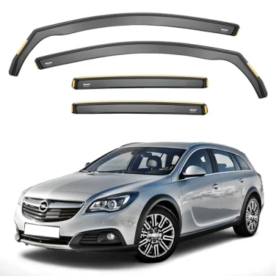 Image of iSpeed Wind Deflectors For Vauxhall Insignia Estate mk1 2008 2017 5 Door Touring 4pc Set Keep Your Car Ventilated In Rain Reduce Turbulence Tinted Channel Type