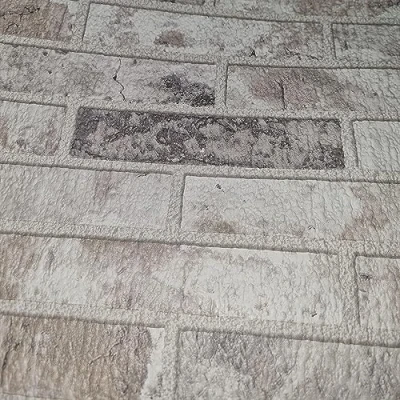 Image of SOPHIE LAURENCE Brick Wallpaper Textured Thick Realistic Rustic 3D Stone Wall Effect Chimney Breast Feature (Sample, Grey)