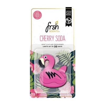 Image of frsh SCENTS VO007 Cherry Soda 3D Flamingo Vent Clip for Cars Lifespan up to 30 Days Single Pack, Pink