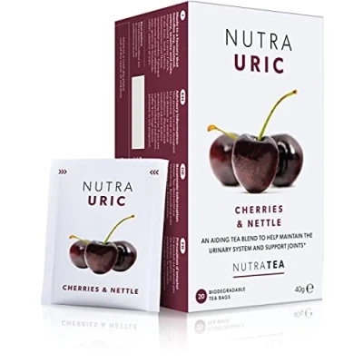 Image of NUTRAURIC Uric Acid Support Containing Natural Cherry &amp; Nettle 60 Enveloped Tea Bags by Nutra Herbal (3 Pack)