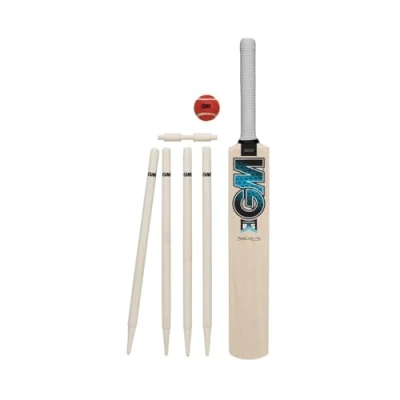 Image of Gunn &amp; Moore GM Young Cricket Set Diamond Bat, Soft Ball, Batting Gloves, Stumps Bail and Carry Bag Size 3