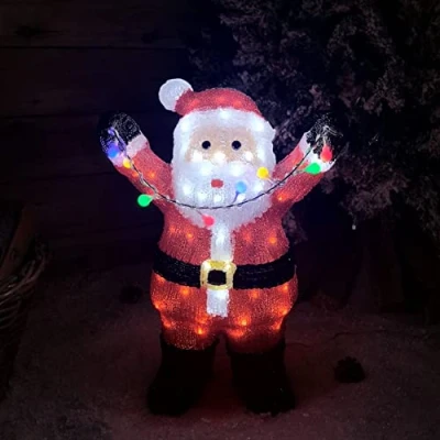 Image of Snowtime 49cm LED Indoor Outdoor Acrylic Santa Christmas Decoration