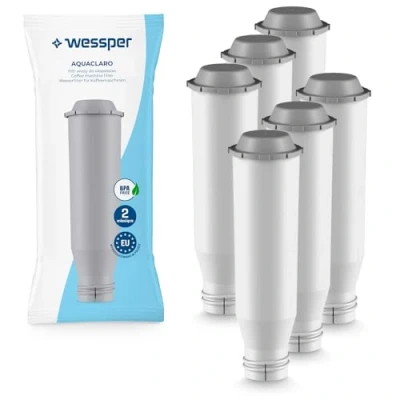 Image of Wessper Coffee Machine Filter for Krups F088, Compatible with Melitta PRO Aqua, Nivona NIRF 700, Bosch, AEG, Siemens 6 Pack