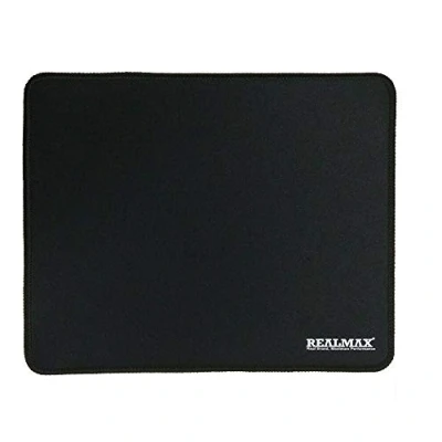 Image of REALMAX® Mouse Mat Pad (270x220x3mm) For Laser Optical Mice Computer PC Laptop Desktop Thick Water Resistant Gaming With Non Slip Rubber Base Cloth Edges (Black)
