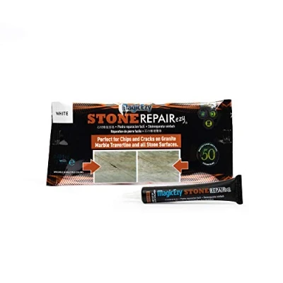Image of MagicEzy Stone Repairezy (White): Fix Repair Chipped and Cracked Granite Tiles Countertops Fast Marble, Travertine Kit Super Strong