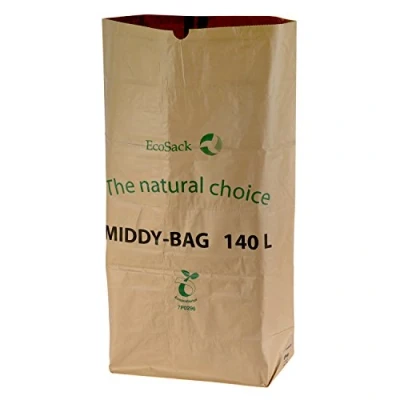 Image of 140 Litre x 10 Paper Compostable Wheelie Bin Liners Biodegradable Sacks/Liners EcoSack 120L / 140L Bags with Composting Guide