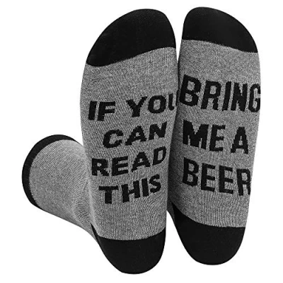 Image of Himozoo If You Can Read This Bring Me Beer Socks Novelty Funny Gifts for Men Dad Husband Boyfriend
