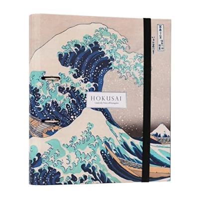 Image of Grupo Erik Hokusai 2 Ring Binder A4 Folders 11 x 12.6 inches / 28 32 cm Ringbinder Files Japanese Stationery The Great Wave Off Kanagawa
