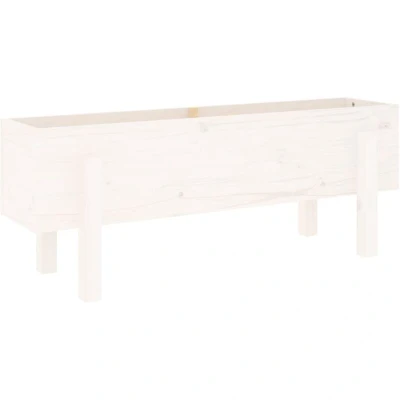 Image of vidaXL Garden Raised Bed White 101x30x38 cm Solid Wood Pine
