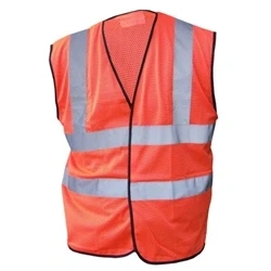 Image of Hi Viz Cool Mesh Vest Waistcoat HVMW (LL) Colour=Orange Size=Small