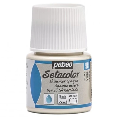 Image of Pebeo Setacolour Fabric Paint Opaque 45ml SHImmER IVORY