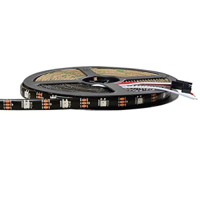 Image of Boarda WS2812B Individually addressable LED Strip Light,5m 150 Pixels RGB 5050SMD Programmable Dream Color DIY Projects Lighting,IP65 Black PCB