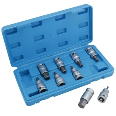 Image of 1/2&quot; Drive Hex Key Bit Ratchet Socket Set 4mm 17mm 9pc Allen Alan TE739