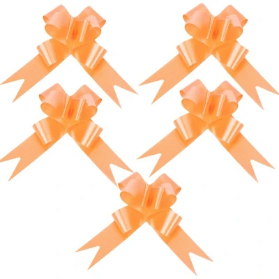Image of SHATCHI Large 30mm/3cm Ribbon Pull Bows for Party Wall, Gift Wraps, Christmas Trees, Wedding, Birthday Hampers Decoration Florist, Orange, 40pcs