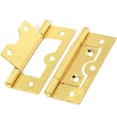 Image of 2X Large Brass 60mm Flush Hinges Wardrobe/Cabinet/Cupboard Door