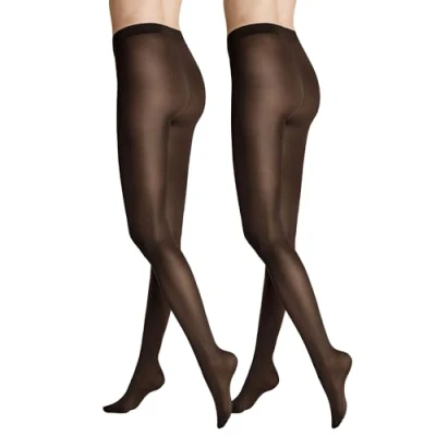 Image of Hudson Women&#039;s Simply 40 2 Pack Sh Tights, 55 DEN, Dark Brown, 42 44 (Pack of 2)