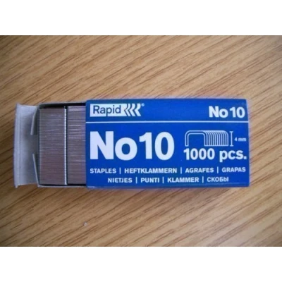 Image of Rapid Number No. 10 (Fit Rexel Stapler) Staples x 1000 in Box 4mm 9mm