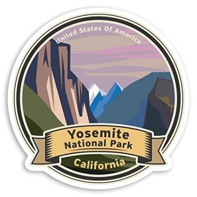 Image of 2 x 10cm Yosemite National Park Vinyl Stickers California USA Sticker #34469 (10cm Wide)