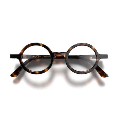 Image of LONDON MOLE Eyewear Moley Reading Glasses Round Cool Readers Stylish Men&#039;s Women&#039;s Unisex Spring Hinges Tortoiseshell + 3.0 magnification