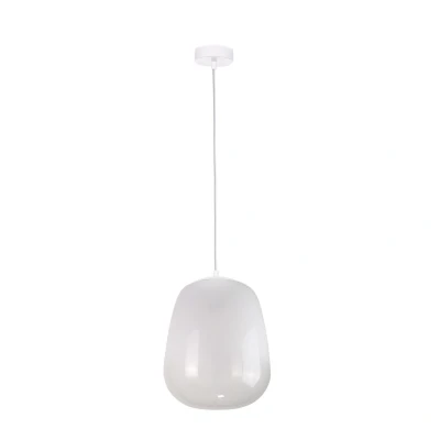 Image of Smoky Dome Pendant Ceiling Light White, 26cm, 1x E27