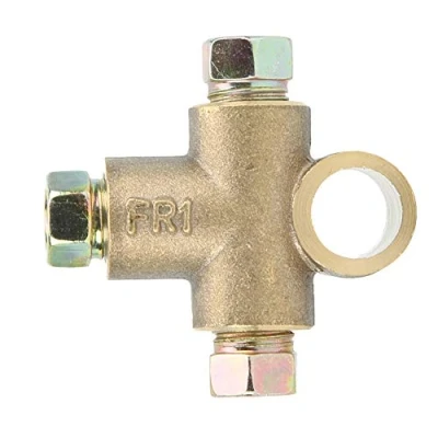 Image of Motorcycle Brake Line Tee Hydraulic Hose Connector, 3 Way T Shaped with Male Nuts Short Union M10 3/16in 10mm Adapter Modification in