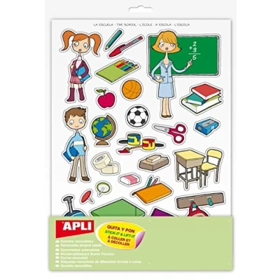 Image of APLI Kids 11436 School Gummy Bag, Cartoon, Multicoloured, 3 hojas