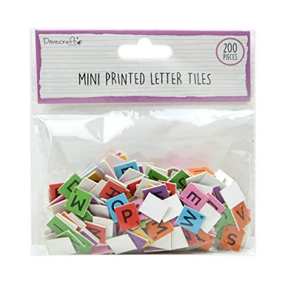 Image of Dovecraft Essentials Mini Letter Tiles Brights, Multi, one Size