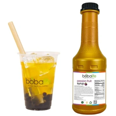 Image of Bobalife Passion Fruit Bubble Tea Syrup (1.2kg) 25 30 Servings (Variable Serving Size) Premium &amp; Authentic Ingredients Vegan Gluten Free