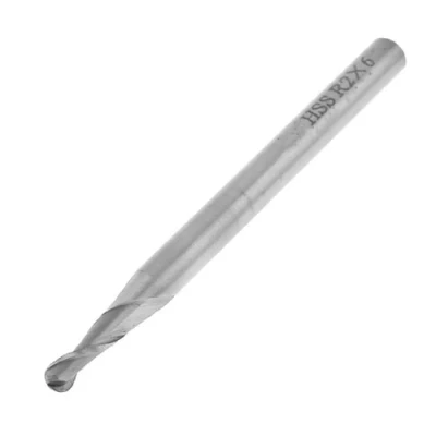 Image of Sourcingmap HSS Helical Groove 2 Flute 4mm Cutting Dia Ball Nose End Mill