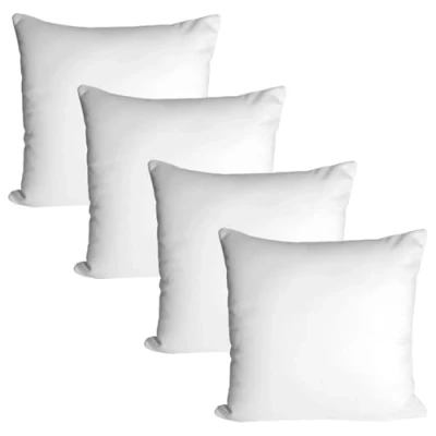 Image of Pack 4 Hollowfibre Cushion Inner Insert Pads Soft Hypoallergenic Bounce Back Scatter Decorative Square Sofa Couch Cushions Pillow 18&quot; x (45 45cm)