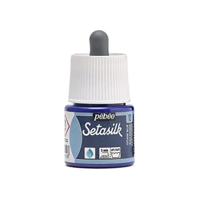 Image of PEBEO Setasilk Gitane Blue 45 ml bottle Silk paint Pipette cap Blue,181 012