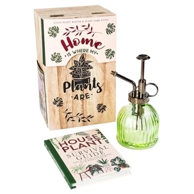 Image of Boxer Gifts Houseplant Survival Set Gorgeous House Plants with Glass Plant Mister and Gardening Book Great Indoor Garden for Women Men on Birthdays Christmas