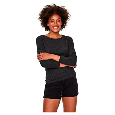 Image of VERO MODA Women&#039;s Vmcare Structure Ls O Neck Blouse Noos Jumper, Matte Grey, M UK