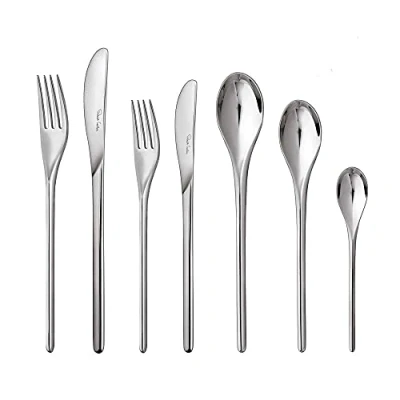 Image of Robert Welch Bud Bright, 84 Piece Cutlery Set for 12 People. Made from Stainless Steel. Dishwasher Safe.