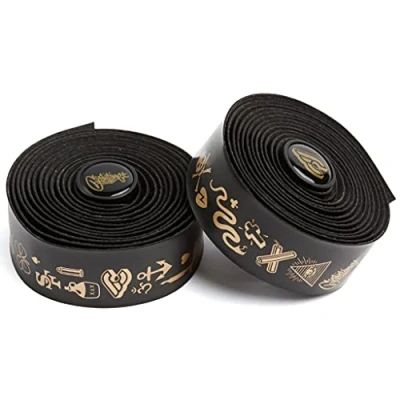 Image of Cinelli Volee Handlebar Tape, Mike Giant Black/Gold, One Size