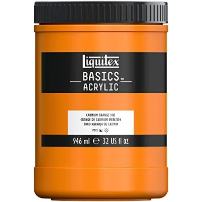 Image of LIQUITEX Basics Acrylic Paint, Cadmium Orange Hue, 946 ml Pot